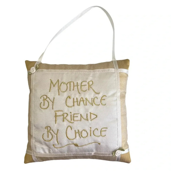 Mother By Chance Friend By Choice Satin Pillow - Picture 1 of 3